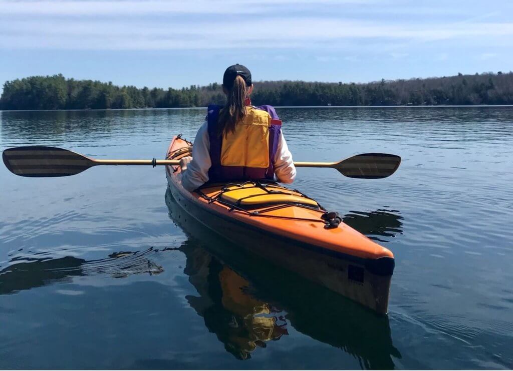 kayak paddling on a lake