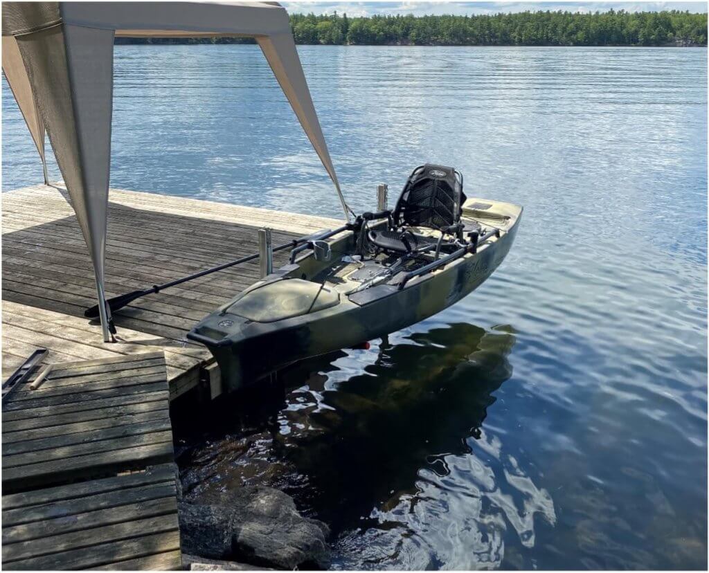 kayak storage on the dock