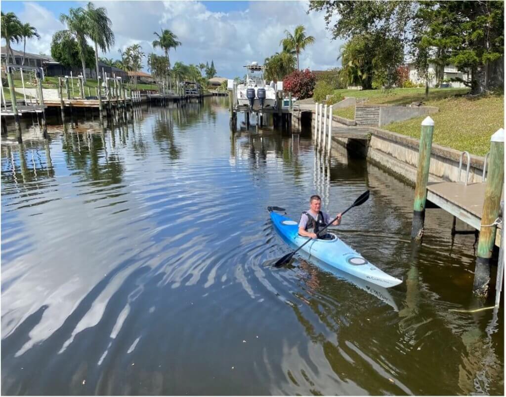 Person on a kayak in a river